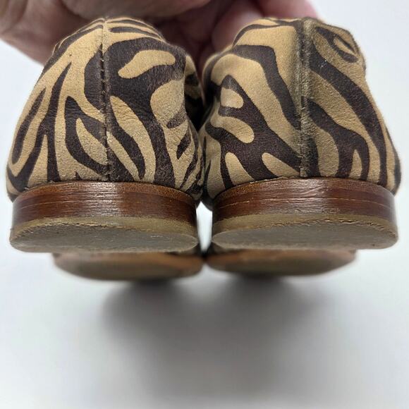 AGL Attilio Giusti Leombruni Shoes Womens Size 39 US 8.5 Peep Toe Flats Animal - Picture 10 of 16